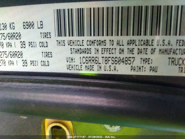 1C6RR6LT8FS604857 RAM 1500 Lone Star
