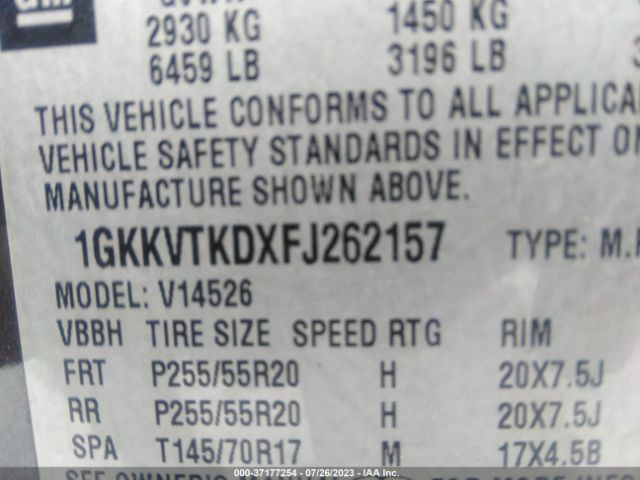 1GKKVTKDXFJ262157 GMC Acadia Denali