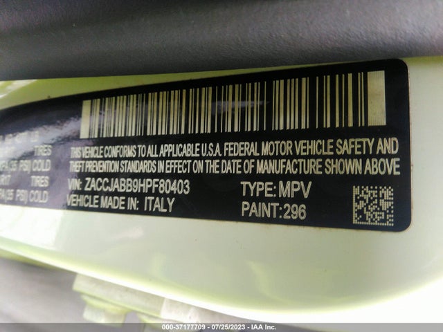 ZACCJABB9HPF80403 Jeep Renegade Latitude