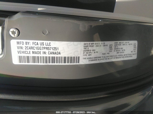 2023 Chrysler Pacifica, VIN: 2C4RC1GG7PR571251