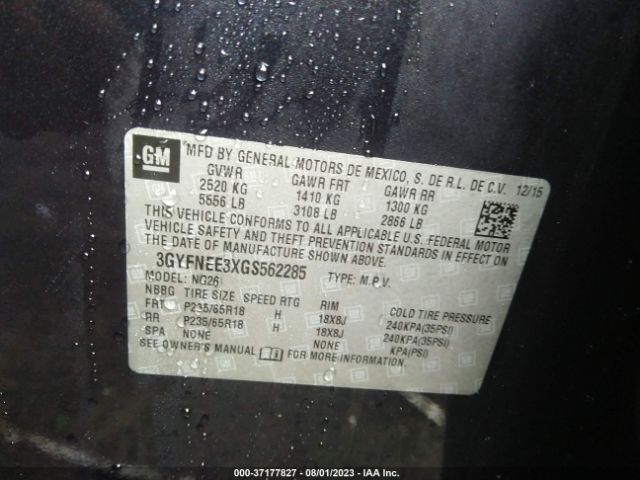 3GYFNEE3XGS562285 Cadillac Srx Luxury Collection