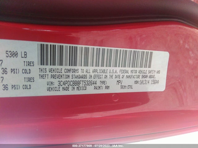 Dodge Journey Sxt 2015 3C4PDCBB8FT532644 Image 9