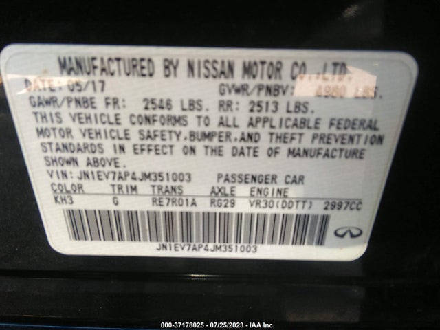 JN1EV7AP4JM351003 Infiniti Q50 3.0t Luxe