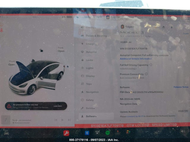 Tesla Model 3 Standard Range 2020 5YJ3E1EA7LF709178 Image 7