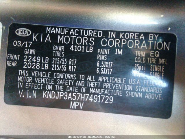 KNDJP3A57H7491729 KIA SOUL +