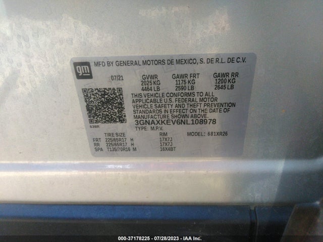 Chevrolet EQUINOX LT 2022 3GNAXKEV6NL108978 Image 9