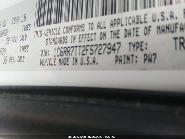 RAM 1500 Big Horn 2015 1C6RR7TT2FS727947 Image 9