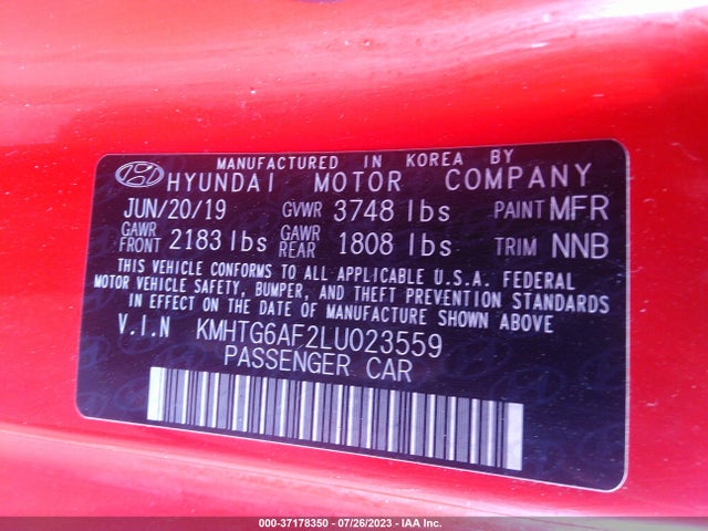 Hyundai Veloster 2.0 Premium 2020 KMHTG6AF2LU023559 Image 9