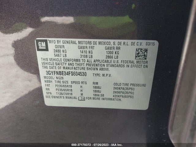 Cadillac Srx Luxury Collection 2015 3GYFNBE34FS604530 Image 9