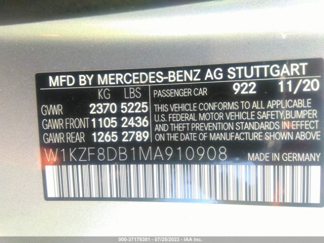W1KZF8DB1MA910908 Mercedes-Benz E-class E 350