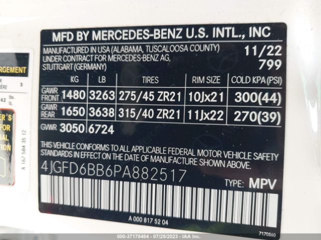4JGFD6BB6PA882517 Mercedes-Benz Gle Amg Gle 53