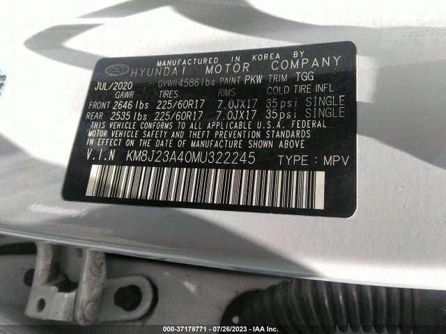 Hyundai TUCSON SE 2021 KM8J23A40MU322245 Image 9
