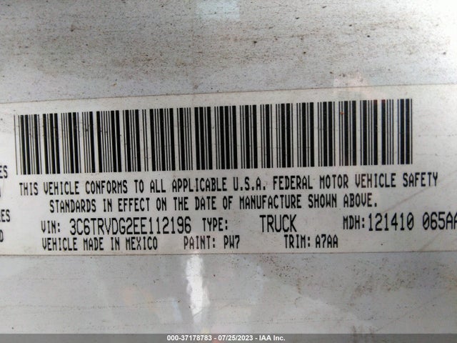 3C6TRVDG2EE112196 RAM Promaster
