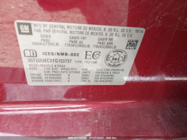 3GTU2UECXFG153737 GMC Sierra 1500 Sle