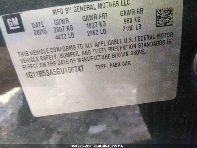 Chevrolet Malibu Limited Ls 2016 1G11B5SA5GU106747 Image 9