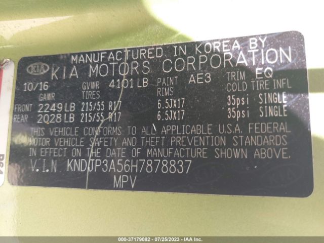 KNDJP3A56H7878837 KIA SOUL +