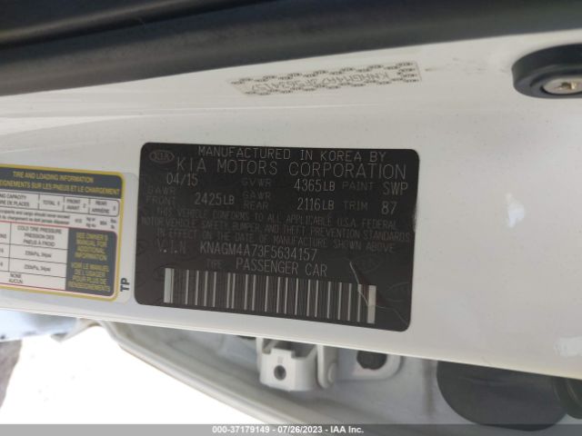 KNAGM4A73F5634157 KIA Optima Lx