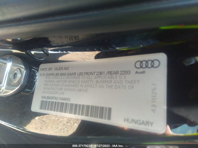 WAUB8GFFXG1048693 Audi A3 2.0t Premium