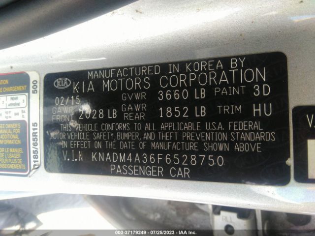 KNADM4A36F6528750 KIA RIO LX