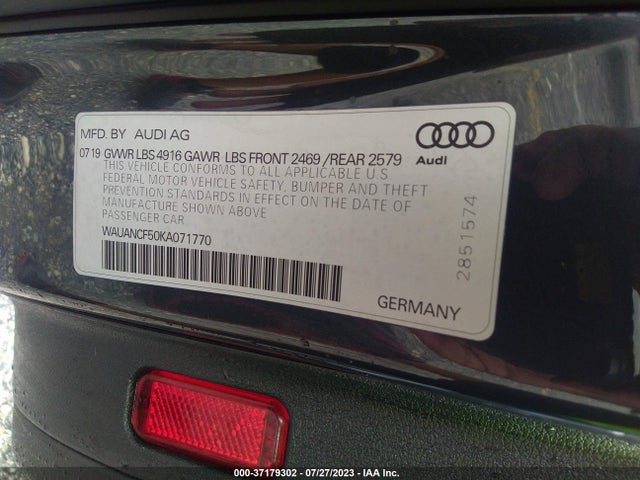 WAUANCF50KA071770 Audi A5 Sportback Premium
