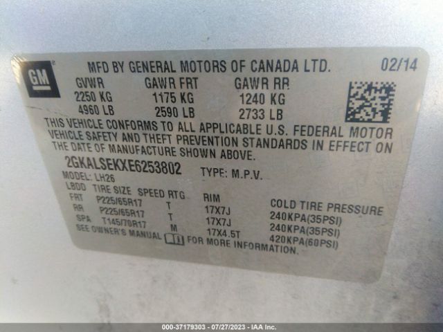 2GKALSEKXE6253802 GMC Terrain Slt
