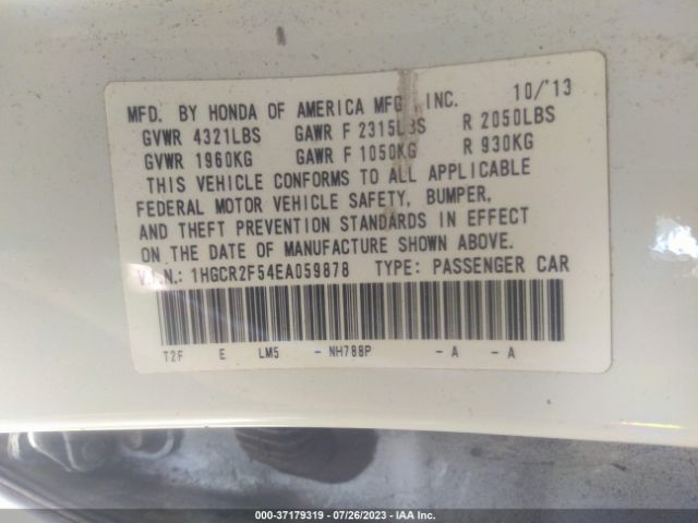 1HGCR2F54EA059878 Honda Accord Sedan Sport