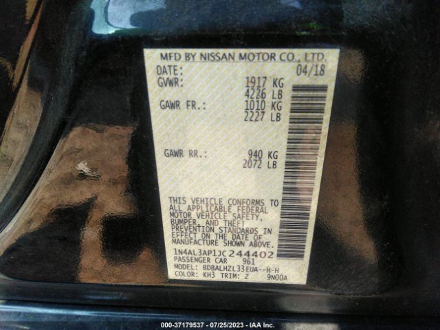 1N4AL3AP1JC244402 Nissan Altima 2.5 Sr
