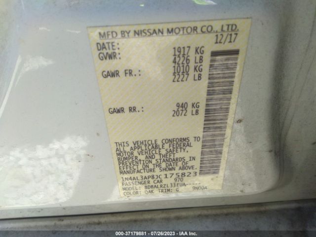 1N4AL3AP8JC175823 Nissan Altima 2.5 Sl
