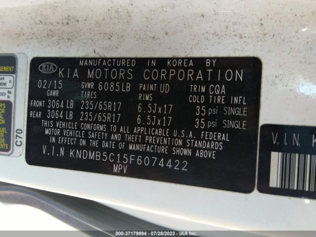 KNDMB5C15F6074422 KIA SEDONA LX