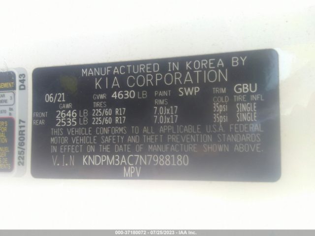 KNDPM3AC7N7988180 KIA Sportage Lx