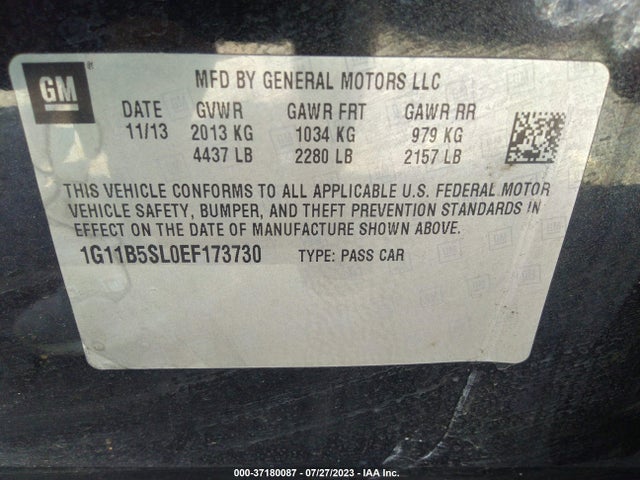 Chevrolet MALIBU LS 2014 1G11B5SL0EF173730 Image 10