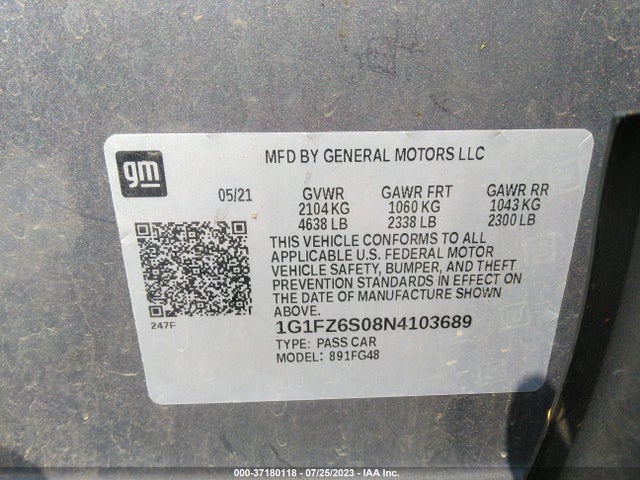 2022 Chevrolet Bolt EUV, VIN: 1G1FZ6S08N4103689