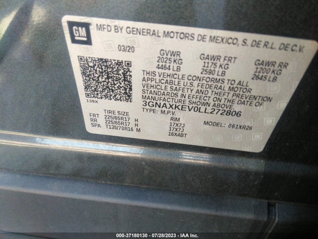 Chevrolet EQUINOX LT 2020 3GNAXKEV0LL272806 Image 9