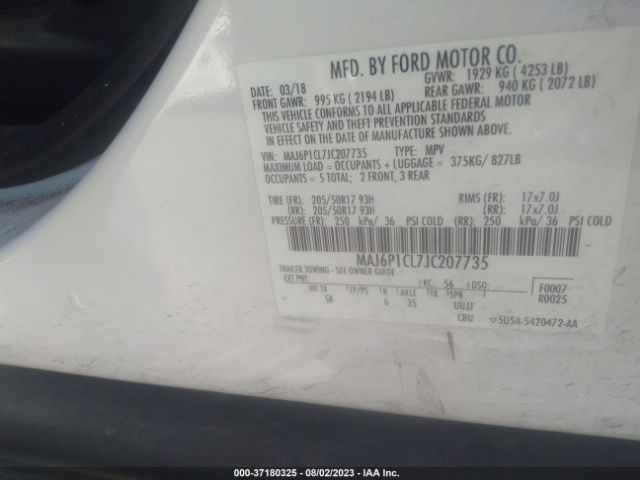 MAJ6P1CL7JC207735 Ford Ecosport Ses