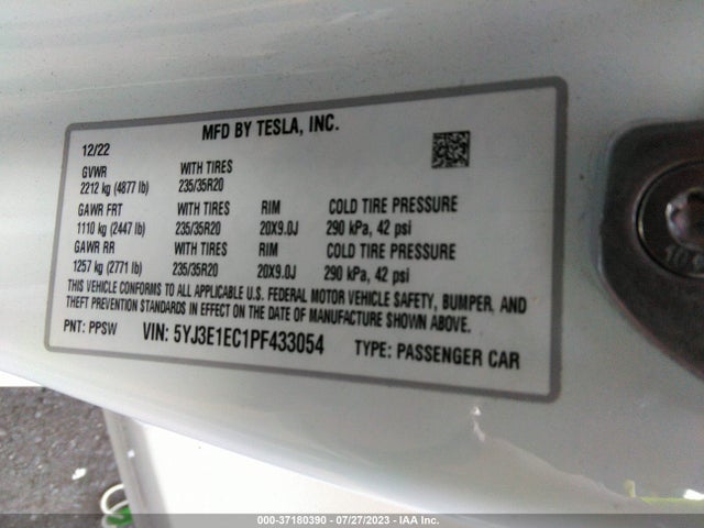 Tesla Model 3 Performance 2023 5YJ3E1EC1PF433054 Image 17