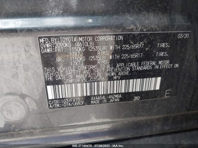 Toyota Rav4 Xle 2020 JTMP1RFV5LJ035456 Image 9