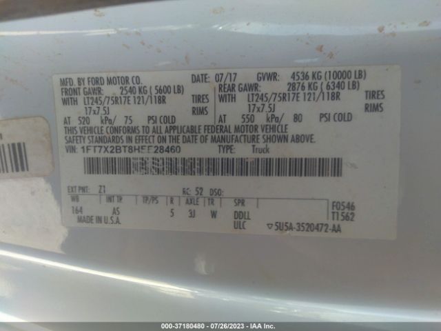 1FT7X2BT8HEE28460 Ford Super Duty F-250 Srw Xlt/lariat/xl