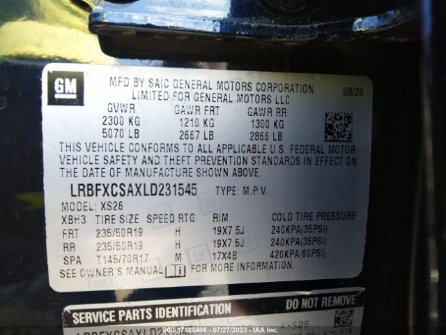 LRBFXCSAXLD231545 Buick Envision Essence