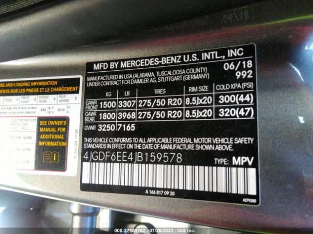 4JGDF6EE4JB159578 Mercedes-Benz Gls Gls 450