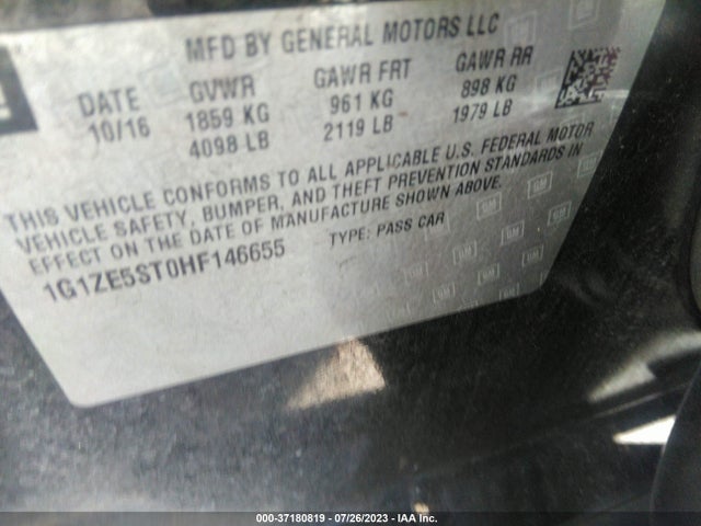 Chevrolet MALIBU LT 2017 1G1ZE5ST0HF146655 Image 9