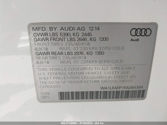 WA1LFAFP1FA084364 Audi Q5 Premium Plus