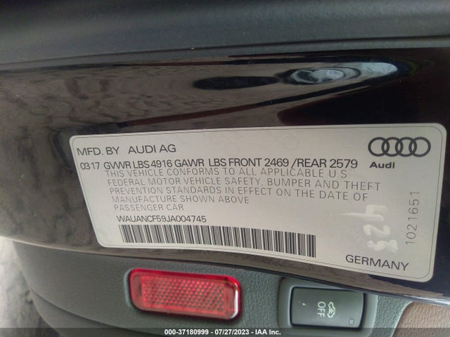 WAUANCF59JA004745 Audi A5 Sportback Premium