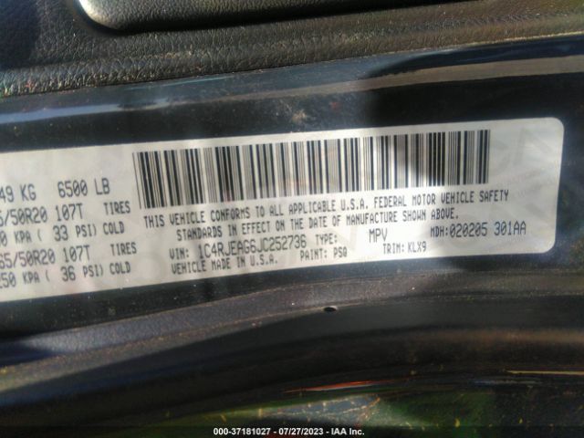 1C4RJEAG6JC252736 Jeep Grand Cherokee Altitude