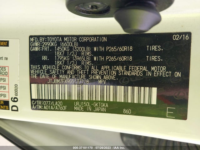 JTJBM7FX9G5137118 Lexus GX 460