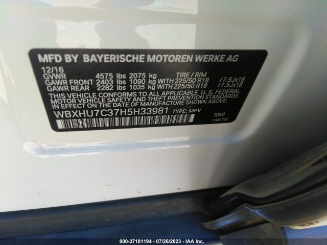 BMW X1 Sdrive28i 2017 WBXHU7C37H5H33981 Image 15