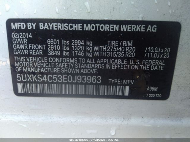 5UXKS4C53E0J93963 BMW X5 Xdrive35d