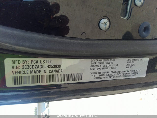 Dodge Challenger Sxt 2020 2C3CDZAG0LH253938 Image 9