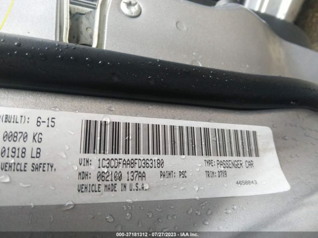 1C3CDFAA8FD363180 Dodge DART SE