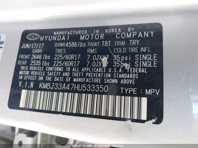 Hyundai Tucson Se Plus 2017 KM8J33A47HU533350 Image 9