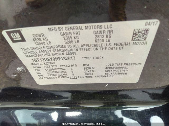 1GT12UEY9HF182617 GMC Sierra 2500hd Denali